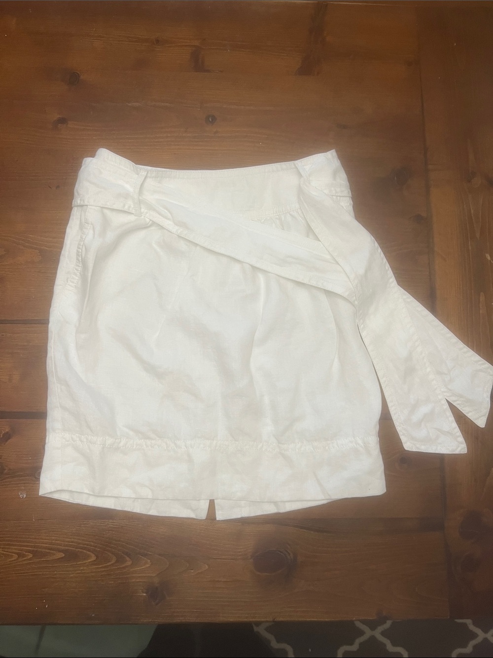 Banana Republic White Wrap Tie Pencil Skirt